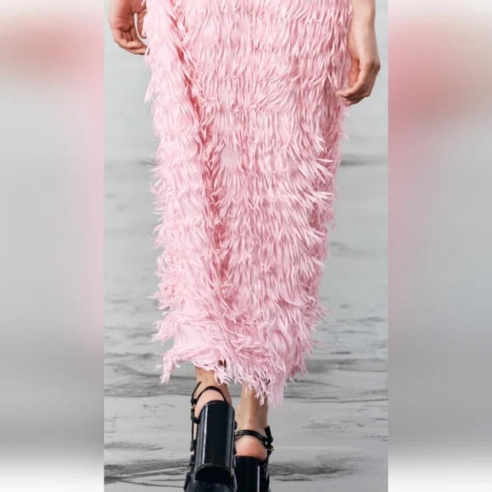 ZARA FRINGED MIDI DRESS - Picture 3 of 10